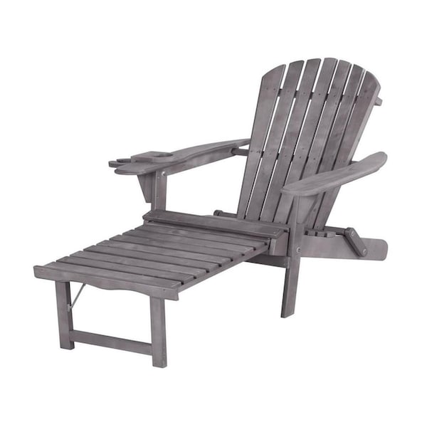 Cama Oceanic Collection Adirondack Chaise Lounge Chair Foldable, cup and glass holder, built in ottoman CA2818442 - main